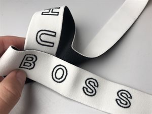 Blød elastik - med skrift, 30 mm